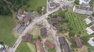 Unwetter Dierikon LU, aus der Vogelperspektive