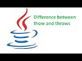 Session -25 | Difference between throw and throws keyword | throw vs throws keyword in Java