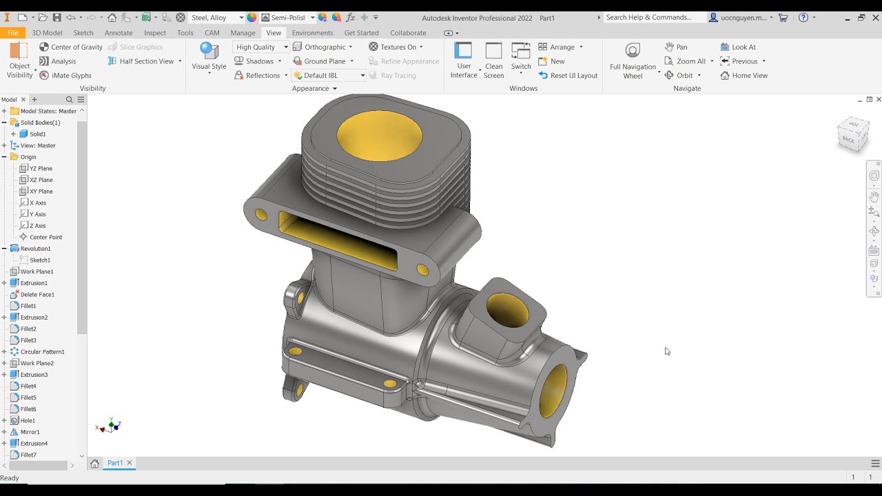 Inventor Tutorial 270 3d Model Advanced Designer Youtube