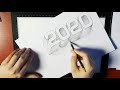 手绘3d立体字2020新年加油 drawing 3d digital 2020