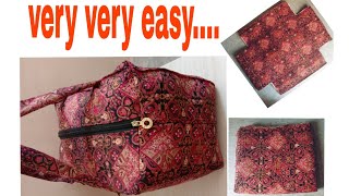 Perfect zipper handbag cutting and stitching // shopping bag cutting and stitching (handbag making)