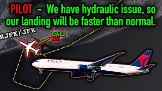 Delta Boeing 767-400 Suffered Hydraulic issue. REAL ATC