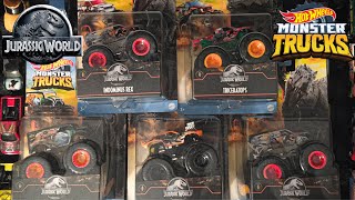 Hot Wheels Monster Trucks Jurassic World Target Exclusive Full Set REVIEW!!