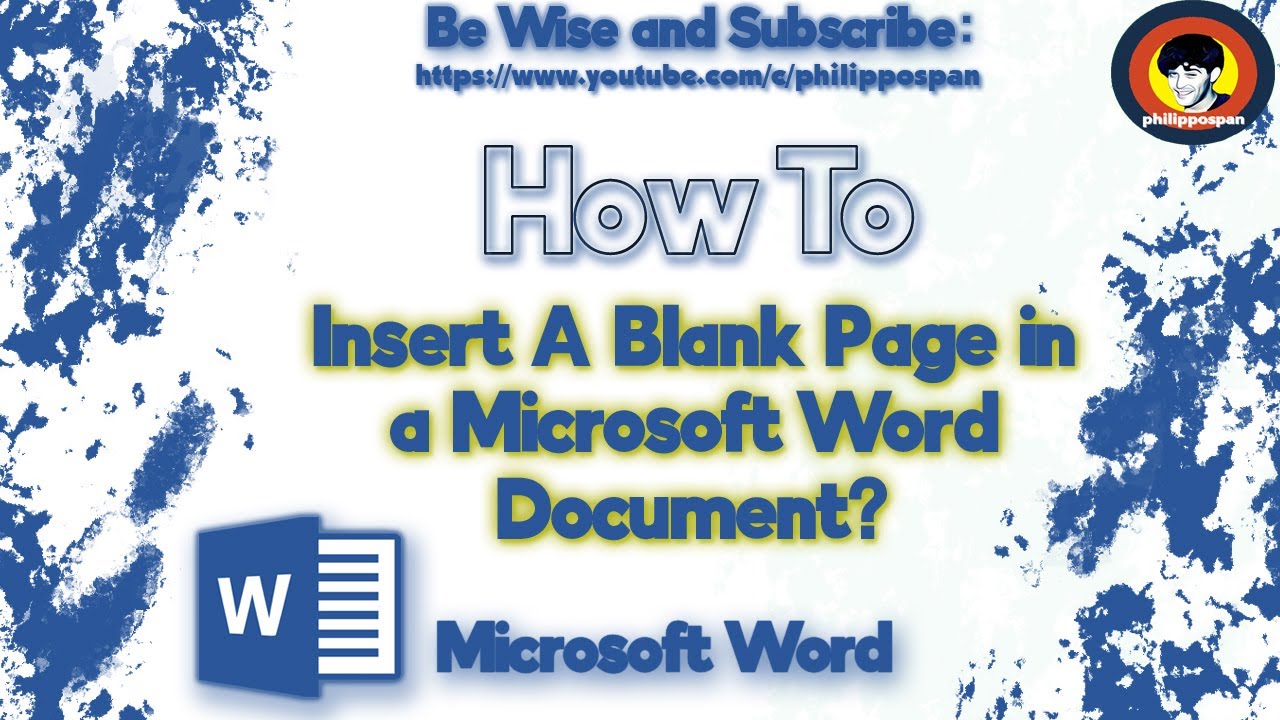 How To Insert A Blank Page In A Microsoft Word Document? - YouTube