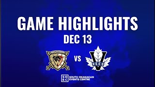 13-12-24 Highlights: Warriors (2) at Vees (5)