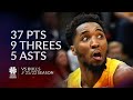 Donovan Mitchell 37 pts 9 threes 5 asts vs Bulls 21/22 season