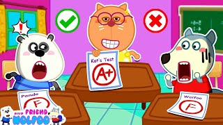 Wolfoo and Friends | Wolfoo, Don't Copy Kat's Exam - Good Student vs Bad Student | Kids Videos