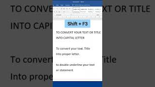 Ms word daily use shotcut