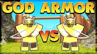 God Armor V S Void Armor Roblox Booga Booga