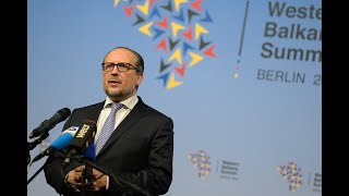 Doorstep von Außenminister Schallenberg bei der Westbalkan-Konferenz in Berlin am 21. Oktober 2022