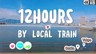 12-hour journey from Osaka to Tokyo through 97 stations on local trains