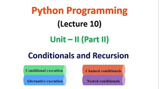 Python Programming | JNTUA | UNIT 2 | Conditionals and Recursion | Lecture 10