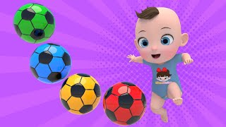 Kick off Soccer Ball | Itsy Bitsy Spider Nursery Rhymes Playground Color Song | Baby & Kids Songs