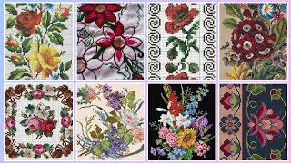 Top 100+ Amazing and Elegant Floral Cross stitch patterns || Charsuti Kerhai Ideas For Everything||