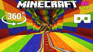 🌈Optical illusion in 360° - ROLLERCOASTER Minecraft [VR] 4K 60FPS
