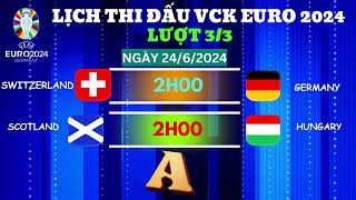 LỊCH THI ĐẤU VCK EURO 2024 - FULL 36 TRẬN VÒNG BẢNG - VCK EURO 2024 #2