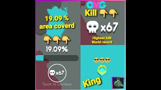 67 kills paperio.2 coverd map 100%| paperio world record| paperio highest kill no hack very easy|