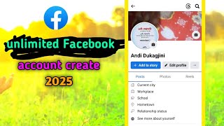 unlimited Facebook account create new