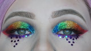 RAINBOW GLITTER PRIDE MAKEUP TUTORIAL