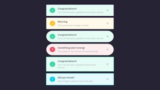 Alert Notification Messages and Toast Messages In CSS || Simple Toast Messages || Flash Messages