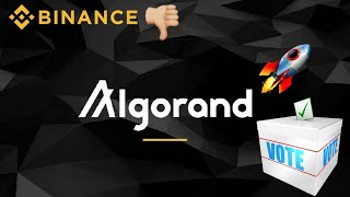 ALGORAND GOVERNORS BALL!!! 1st VOTE discussion / Binance DRAMA / ALGO Crypto