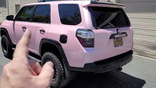 Toyota 4runner wrapped in Gloss Sahara pink