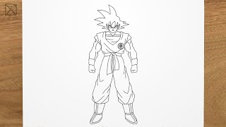 How to draw GOKU (full body) Dragon Ball step by step, EASY