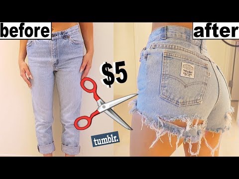 HOW TO MAKE OLD JEANS INTO SHORTS! HOW TO MAKE OLD JEANS INTO SHORTS!