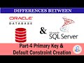 Primary Key & Default Constraint Creation - Part 4 - Basics of Oracle and MS SQL Server