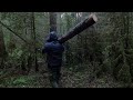 Log cabin in the woods.bushcraft.Start to finish