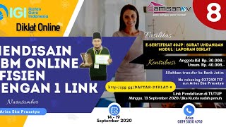 DIKLAT 8 SAMISANOV : Mendisain PBM Online Efisien Dengan 1 Link