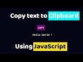 How to copy text to Clipboard || Javascript Tutorial || Easy Coding