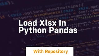 load xlsx in python pandas