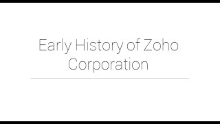 Early History of Zoho Corporation