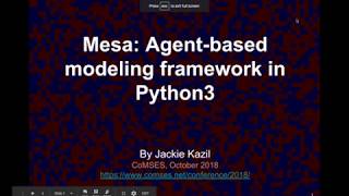 Mesa: Agent-based modeling framework in Python3