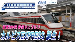 【2024年3月31日 アサヒ×東武鉄道 東武200系 特急りょうもう カルピスEXPREE デビュー】館林駅ホームにて、電車の発着模様を撮影！