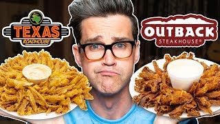 Texas Roadhouse vs. Outback Steakhouse Taste Test | FOOD FEUDS