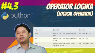 #4.3 Belajar Pyhton mengenal operator logika / logical untuk pemula