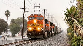 BNSF 4308 Leads Early Northbound Daygo on Olive Sub - Lincoln Avenue Crossing