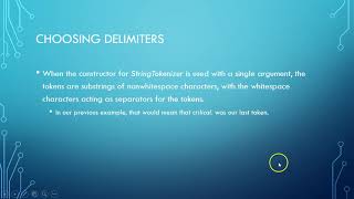 4.17 The String Tokenizer Class