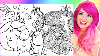 Coloring Unicorns Coloring Pages | Markers, Pencils & Crayons