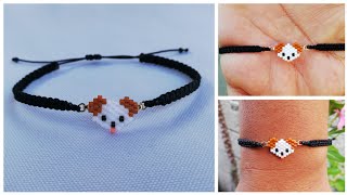 PULSERA DE PERRITO EN CHAQUIRA PASO A PASO [UTSIEKAME ARTESANÍAS].