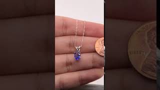 0.89-1.52 Cts of 8x6 mm AAA Oval Tanzanite Solitaire Pendant in Platinum(266178)