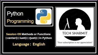center(), ljust(), rjust() method in Python | methods in python | function in python | Python course