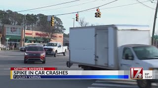 Spike in car crashes in Fuquay-Varina