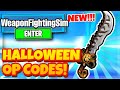 ALL NEW SECRET *HALLOWEEN* UPDATE OP CODES FOR WEAPON FIGHTING SIMULATOR ROBLOX CODES!