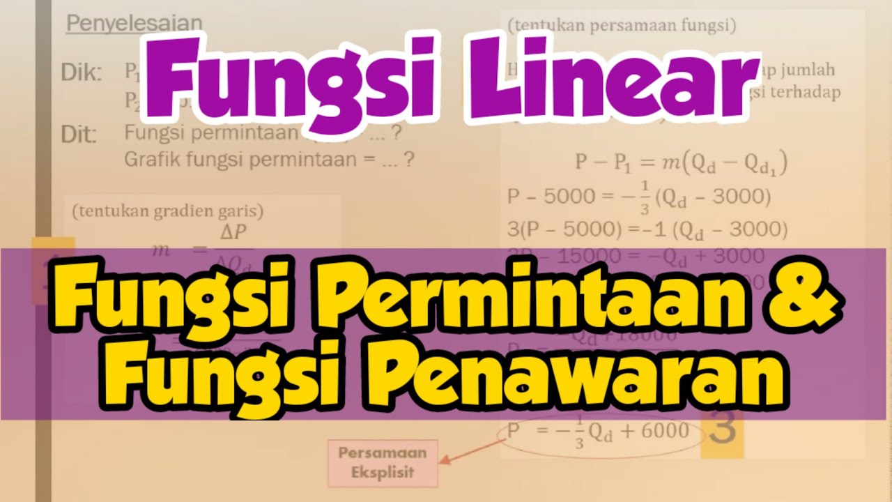 Matematika Ekonomi Dan Bisnis: Fungsi Linear, Fungsi Permintaan Dan ...