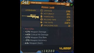 Borderlands 3 Vicious Lyuda legendary full auto sniper