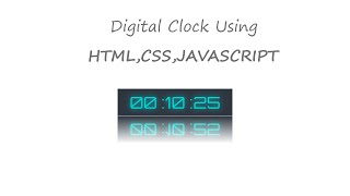 Digital Clock Using Html Css Javascript | Javascript Beginner Projects | coolwebdesigner