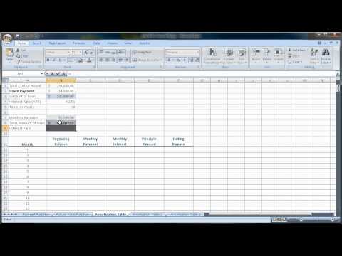 Excel 2007-2010 Amortization Tables (Loan Amounts You Pay Each Month).mov